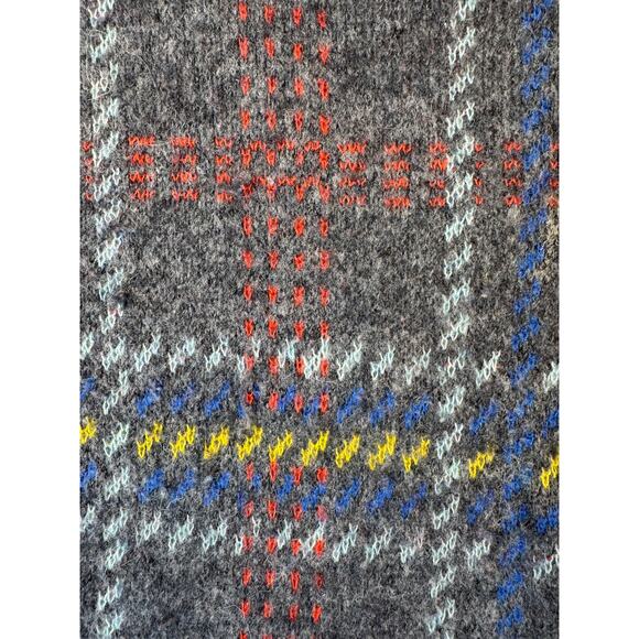 RE/DONE 90's Oversized Crewneck Gray Plaid Wool Sweater Large - Picture 6 of 9